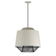 ET2 Phoenix Pendant, a modern light fixture with a sleek Aluminum design, featuring a Gray with Black finish, elegantly suspended from the ceiling.