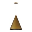 ET2 Pitch Pendant in Antique Brass finish, featuring a sleek, modern design with a conical shape, perfect for contemporary interiors.