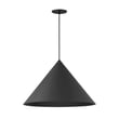 ET2 Pitch Pendant in Black finish, featuring a sleek, modern design with an Aluminum body, suspended by a thin wire for a minimalist aesthetic.