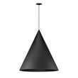 ET2 Pitch Pendant in Black Aluminum finish, featuring a sleek, modern design with a conical shape and subtle lighting for a contemporary ambiance.