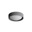 ET2 Souffle LED Flush Mount in gray concrete finish, showcasing a sleek, modern design with soft, diffused lighting for contemporary interiors.