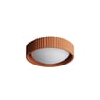 ET2 Souffle LED Flush Mount in Terra Cotta finish, featuring a sleek, modern design with a smooth, rounded surface made of Concrete.