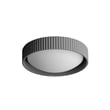 ET2 Souffle LED Flush Mount in a sleek gray concrete finish, featuring a modern design with a circular shape and integrated LED lighting.
