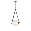 ET2 Dispatch Pendant in Natural Aged Brass finish, crafted from Steel, hanging elegantly with a modern design against a neutral background.