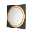 ET2 Floating LED Mirror with a sleek Steel frame and Gold Leaf with Black finish, featuring an illuminated border for a modern and elegant look.