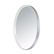 ET2 Oval LED Mirror with a sleek Steel frame and Brushed Aluminum finish, featuring energy-efficient LED lighting around the mirror's edge.