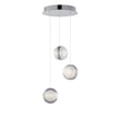 ET2 Pulse Acrylic Multi Light Pendant in Polished Chrome finish with Aluminum accents, featuring multiple hanging lights with sleek, modern design.