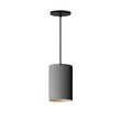 ET2 Souffle Single Pendant in a sleek grey finish, featuring a modern design with a concrete and steel blend, hanging elegantly from the ceiling.