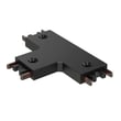ET2 Continuum Track 3-Way T Connector in Black, made of durable PC material for versatile lighting solutions.