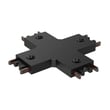 ET2 Continuum Track 4-Way X Connector in Black, made of durable PC material for versatile lighting solutions.