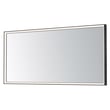 ET2 Bevel Wide LED Mirror in Brushed Black, featuring aluminum, PC, and glass for a modern bathroom aesthetic.