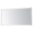 ET2 Bevel Wide LED Mirror in Satin Nickel finish, featuring aluminum, PC, and glass materials for a modern look.