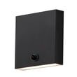 ET2 Brik Outdoor Wall Sconce in Black, durable aluminum design for stylish outdoor lighting.