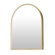 ET2 Elisse Arch LED Mirror with gold finish, featuring a sleek aluminum frame, glass surface, and integrated LED lighting for modern elegance.
