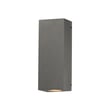 ET2 Pilar Outdoor Wall Sconce with a sleek Greystone finish, featuring a modern design with Concrete, SS, and Glass elements for a stylish exterior lighting solution.