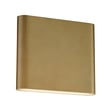 ET2 Spartan Wall Sconce in Natural Aged Brass finish, crafted from Aluminum, mounted on a wall, emitting a warm glow.