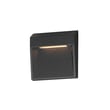 ET2 Steppes Square Outdoor Wall Sconce in Black Aluminum finish, featuring a sleek, modern design with a square shape and soft ambient lighting.