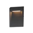 ET2 Steppes Outdoor Wall Sconce in a sleek Black finish, crafted from durable Aluminum, elegantly illuminating an exterior wall.