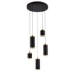 ET2 Cuff Multi Light Pendant in Black with Gold finish, featuring durable Steel and Polycarbonate materials for stylish illumination.