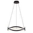 ET2 Curvo Pendant in Black, featuring a modern design with aluminum, steel, and silicone materials for stylish lighting.