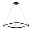 ET2 Curvo Pendant in Black finish, made of aluminum, steel, and silicone, showcasing modern design and elegance.