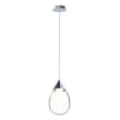 ET2 Dewdrop Pendant light fixture in polished chrome finish, featuring a steel frame with a clear glass shade, elegantly suspended for a modern look.