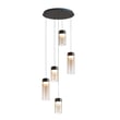 ET2 Highball Multi Light Pendant featuring a sleek design with Gunmetal finish, crafted from Steel, Polycarbonate, and Glass materials.
