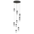 ET2 Highball Multi Light Pendant featuring a sleek Gunmetal finish with Steel, Polycarbonate, and Glass elements, elegantly suspended in a modern design.