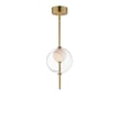 ET2 Martini Pendant light in Natural Aged Brass finish with a sleek, modern design featuring a glass shade and steel accents.