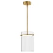 ET2 Polo Pendant light fixture in a sleek Gold finish, featuring a modern design with a Steel frame and a clear Glass shade for elegant illumination.