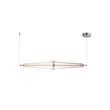 ET2 Quasar Linear Suspension in Polished Chrome finish, featuring a sleek design with Stainless Steel and Acrylic elements, elegantly hanging in a modern setting.