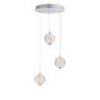 ET2 Rhythm Multi Light Pendant in Polished Chrome finish, featuring a sleek design with multiple steel and glass light elements hanging at varying heights.