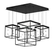ET2 Entanglement Square Multi-Light Pendant featuring a modern design with black steel and crystal elements, elegantly suspended for a stylish ambiance.