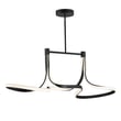 ET2 Serpentine Linear Suspension: A sleek, modern light fixture with a wavy design, crafted from Aluminum and Steel, finished in Black.