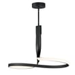 ET2 Serpentine Pendant: A sleek, modern light fixture with a black aluminum finish, featuring a twisting design that elegantly illuminates any space.