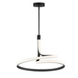 ET2 Serpentine Round Pendant featuring a sleek Black Aluminum design with a modern, swirling shape, suspended elegantly from the ceiling.