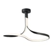 ET2 Serpentine Semi Flush Mount featuring a sleek, black aluminum design with a modern, curved silhouette and integrated lighting elements.