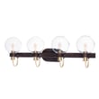 Maxim Lighting Bauhaus Bath Vanity Light in Bronze with Satin Brass, featuring durable steel and elegant glass design.