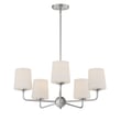 Maxim Lighting Bristol Chandelier in Satin Nickel, featuring elegant steel and glass design for modern interiors.