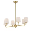 Maxim Lighting Bristol Chandelier in Satin Brass, featuring a stylish design with steel and glass materials.