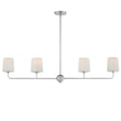 Bristol Linear Chandelier by Maxim Lighting in Satin Nickel, featuring a stylish design with steel and glass materials.