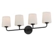 Maxim Lighting Bristol Bath Vanity Light in Black, featuring durable steel and glass for a modern bathroom aesthetic.