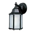 Maxim Lighting Builder Cast Black Aluminum outdoor wall sconce illuminating a modern entryway.
