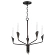 Maxim Lighting Calyx Chandelier in Black finish, crafted from durable steel, enhancing modern interiors with elegance.