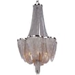 Maxim Lighting Chantilly Chandelier in Polished Nickel, crafted from durable steel, adds elegance to any space.