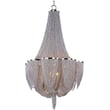 Maxim Lighting Chantilly Chandelier in Polished Nickel, featuring a stylish steel design for elegant home decor.