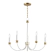 Maxim Lighting Charlton Chandelier in Weathered White with Gold Leaf, crafted from durable steel for elegant home decor.