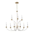 Maxim Lighting Charlton Chandelier in Weathered White with Gold Leaf, featuring durable steel construction for elegant lighting.