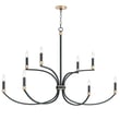 Maxim Lighting Charlton Chandelier in Black with Antique Brass finish, crafted from durable steel for elegant home decor.