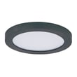 Maxim Lighting Chip Outdoor Round Flush Mount in Black, made of durable polycarbonate and steel for stylish outdoor lighting.